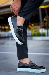 KB-027 Kuback Bağcıksız Siyah Rugan G Günlük Erkek Ayakkabı