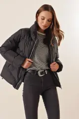 5124 Siyah Dik Yaka Şişme Mont